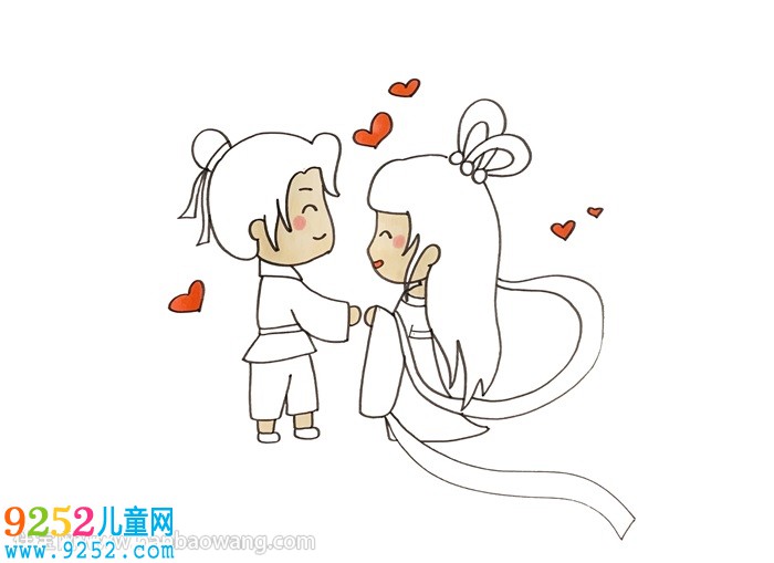 牛郎織女相會<a href=http://www.inspiredelm.com/jianbihua/ target=_blank class=infotextkey>簡筆畫</a>