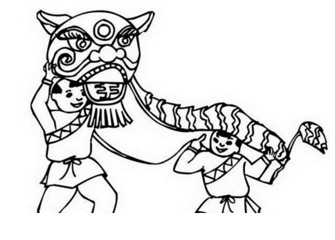 快樂的新年小孩人物簡筆