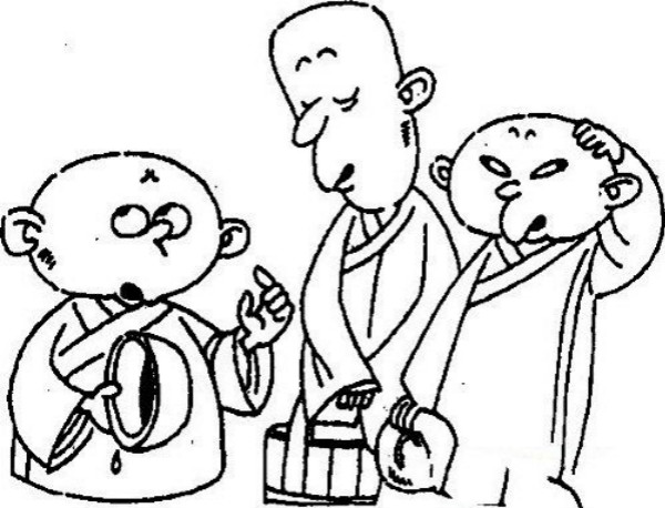 三個(gè)和尚簡筆畫圖片