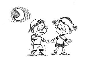 放學(xué)回家的小朋友簡(jiǎn)筆