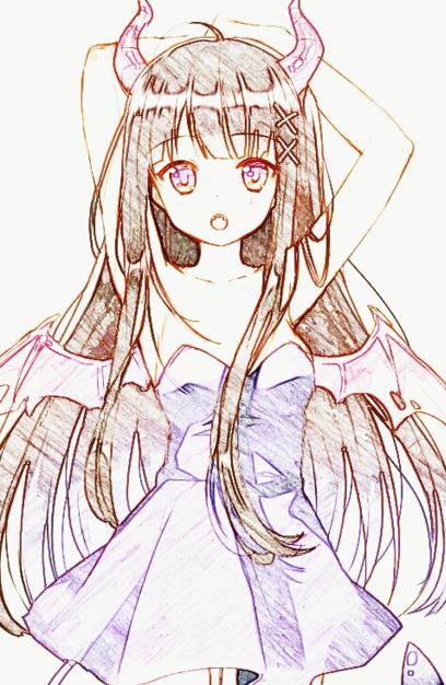 美麗的少女簡筆