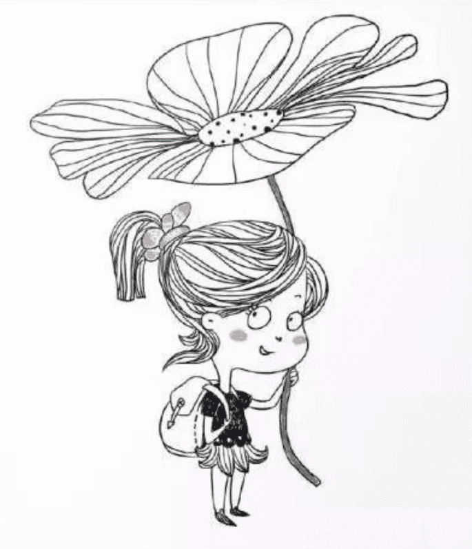 Q版舉花小女孩怎么畫_Q版舉花小女孩簡筆畫畫法步驟教程