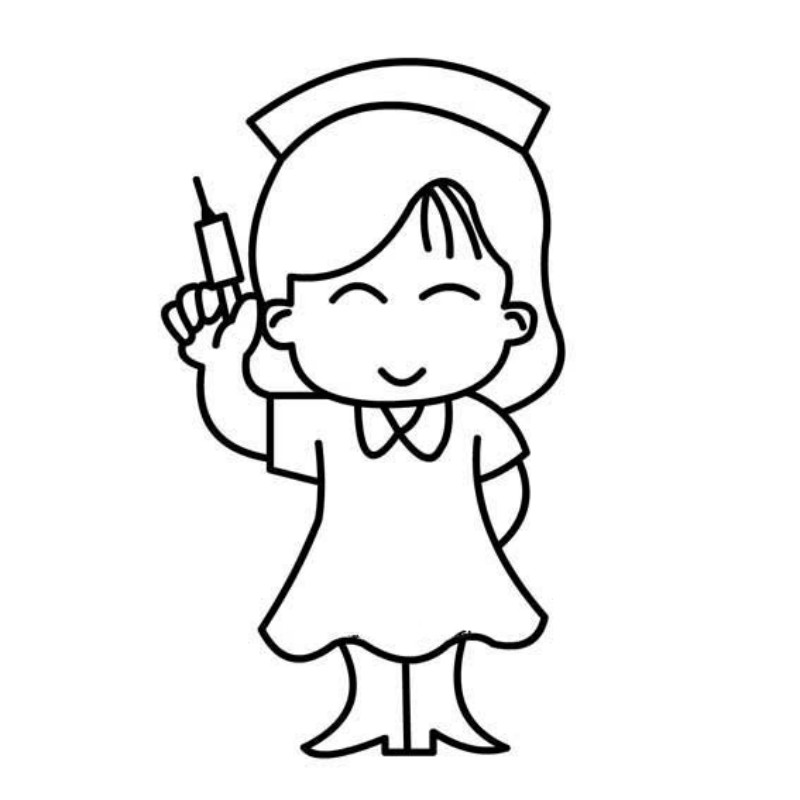 卡通護士簡筆畫