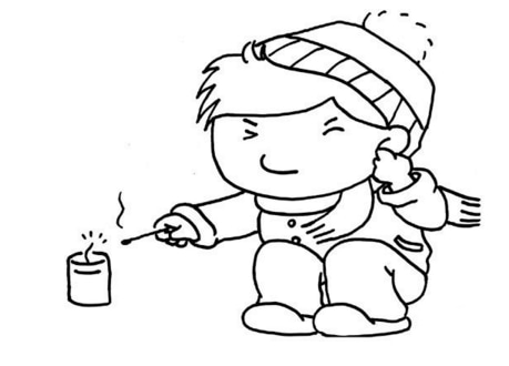 快樂的新年小孩人物簡筆