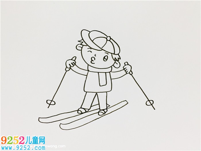 小朋友滑雪<a href=http://www.inspiredelm.com/jianbihua/ target=_blank class=infotextkey>簡筆畫</a>步驟