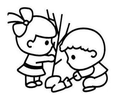 植樹(shù)的人簡(jiǎn)筆畫(huà)