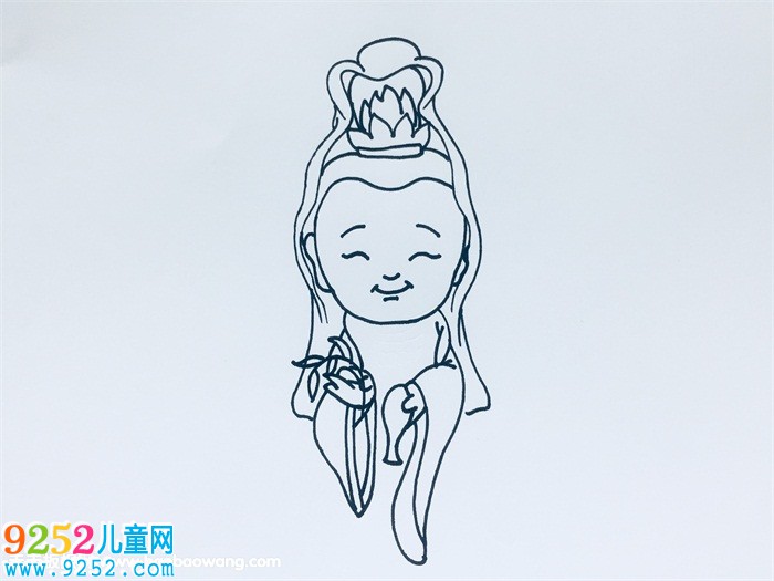 觀音菩薩<a href=http://www.inspiredelm.com/jianbihua/ target=_blank class=infotextkey>簡筆畫</a>步驟圖