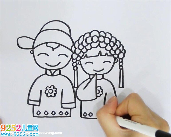 古代新郎新娘<a href=http://www.inspiredelm.com/jianbihua/ target=_blank class=infotextkey>簡筆畫</a>