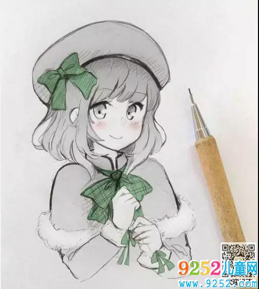 少女鉛筆手繪簡(jiǎn)筆