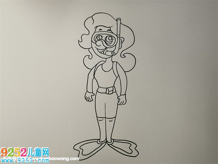 潛水員<a href=http://www.inspiredelm.com/jianbihua/ target=_blank class=infotextkey>簡筆畫</a>步驟