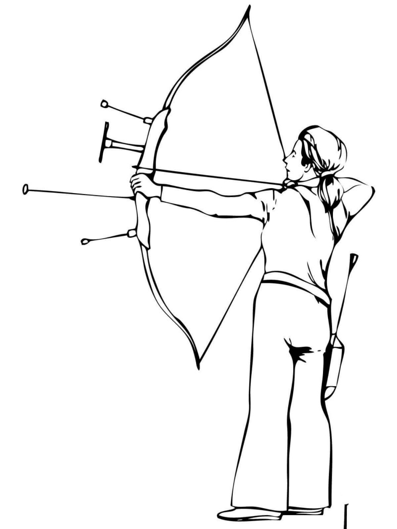 弓箭手射擊簡(jiǎn)筆畫（四張）