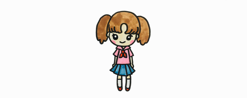 馬尾辮女孩簡筆畫步驟