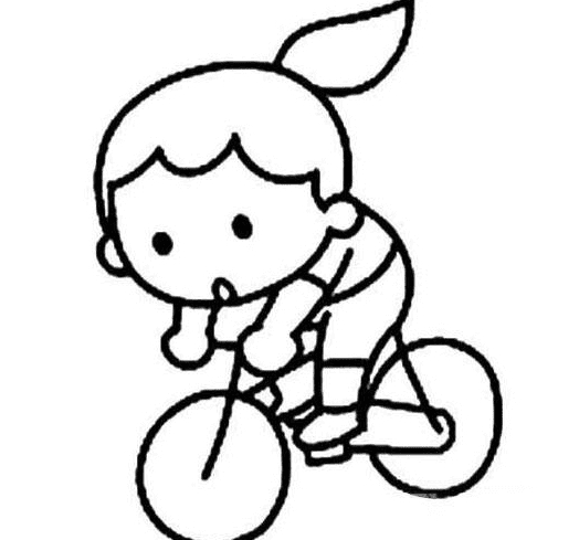 騎自行車的人物簡筆畫