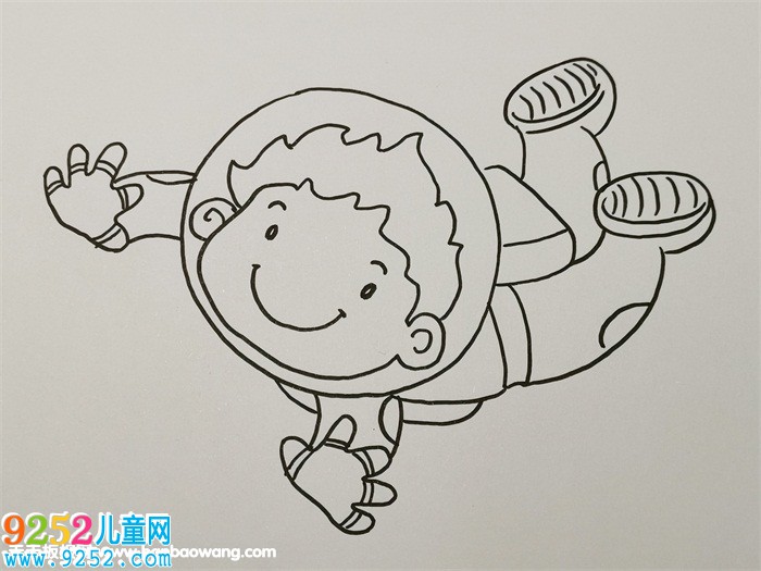 兒童宇航員<a href=http://www.inspiredelm.com/jianbihua/ target=_blank class=infotextkey>簡筆畫</a>步驟