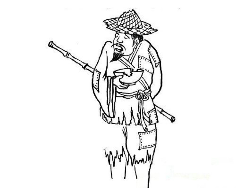 古裝乞丐簡(jiǎn)筆畫