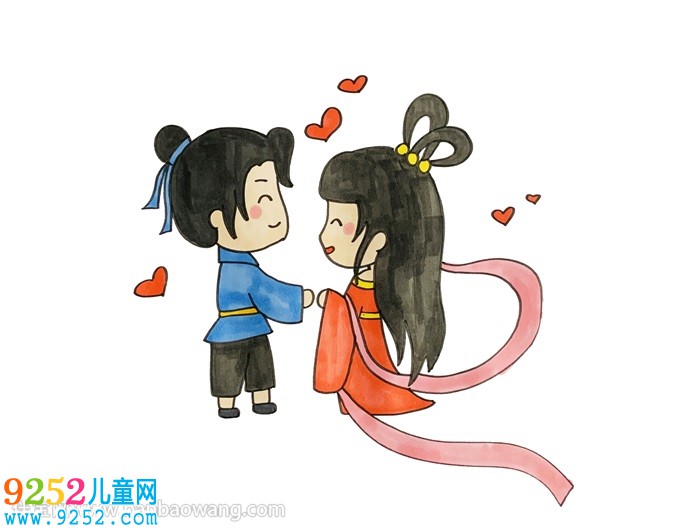 牛郎織女相會<a href=http://www.inspiredelm.com/jianbihua/ target=_blank class=infotextkey>簡筆畫</a>