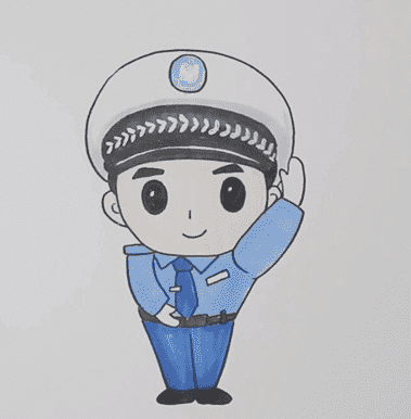 彩色交警叔叔<a href=http://www.inspiredelm.com/jianbihua/ target=_blank class=infotextkey>簡筆畫</a>步驟
