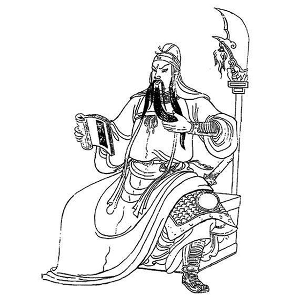 三國(guó)關(guān)二爺簡(jiǎn)筆畫(huà)圖片