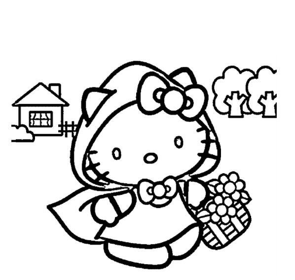采花的小姑娘簡筆