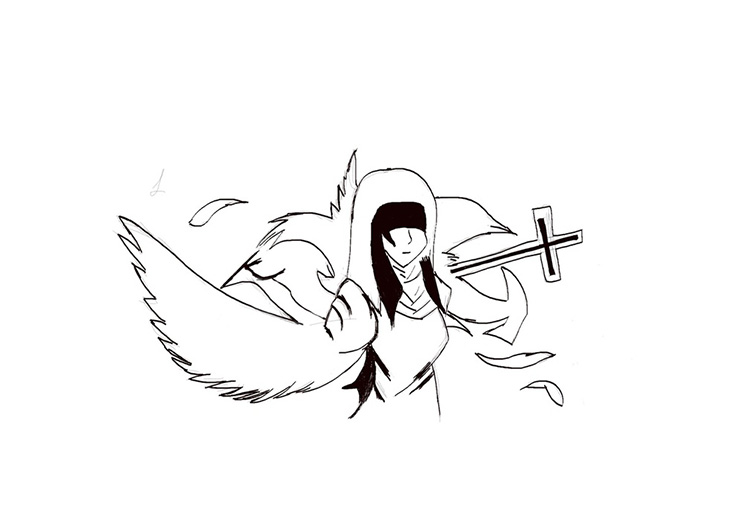 死神少女簡(jiǎn)筆畫圖片