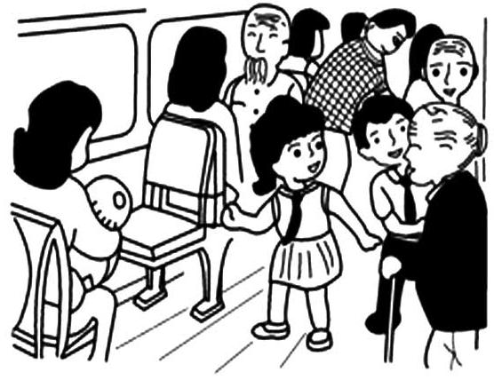 助人為樂主題人物簡筆