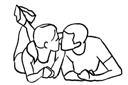 一組情侶簡(jiǎn)筆畫，適合情侶拍照的姿勢(shì)