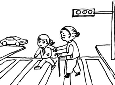 孝敬老人兒童簡(jiǎn)筆