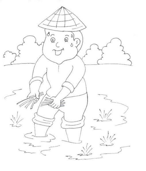 辛勤的勞動人民簡筆畫