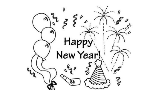 快樂的新年小孩人物簡筆