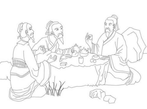 品茶的古人簡(jiǎn)筆畫(huà)