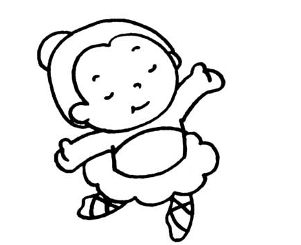 愛跳舞的女孩簡筆