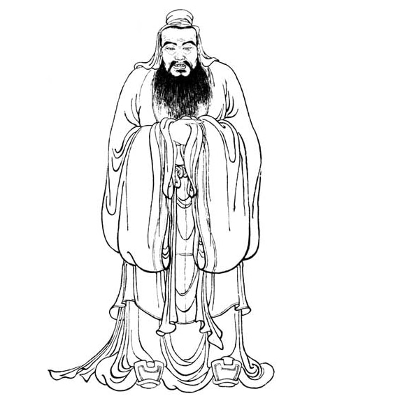 孔子人物形象簡筆