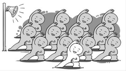 做廣播操的人簡筆