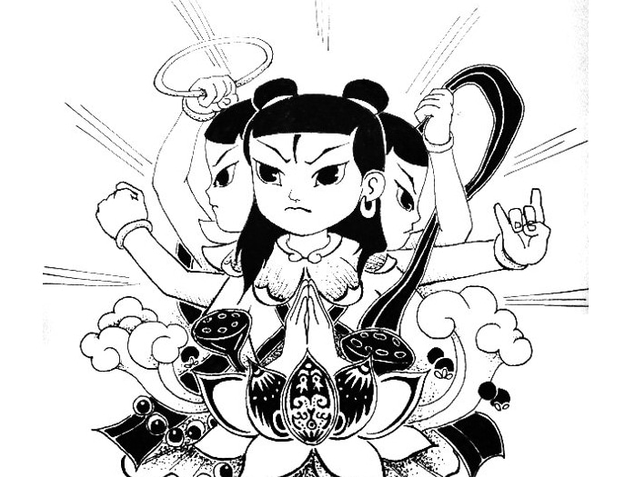 動(dòng)畫(huà)人物哪吒簡(jiǎn)筆