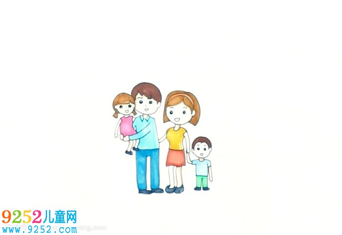 全家福4人怎么畫好看