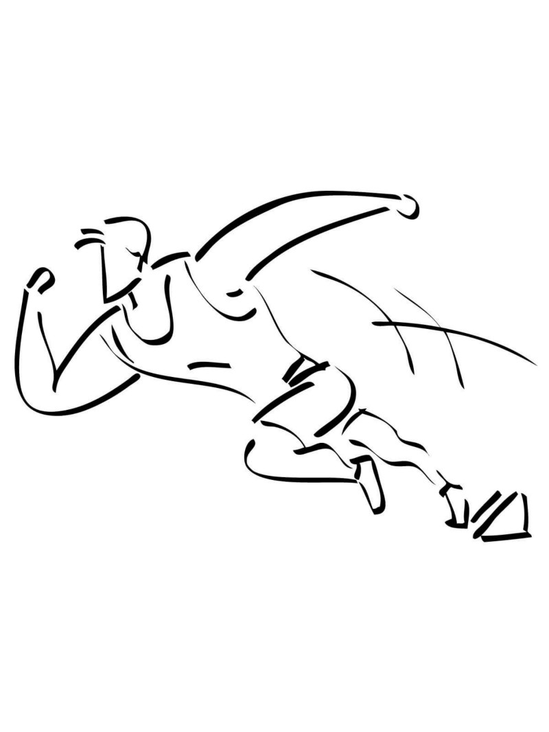 準(zhǔn)備沖刺的運(yùn)動(dòng)員簡(jiǎn)筆畫