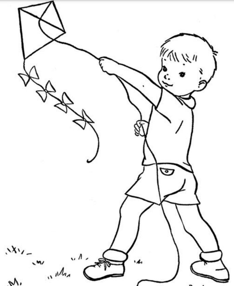 放風(fēng)箏的小男孩簡(jiǎn)筆畫