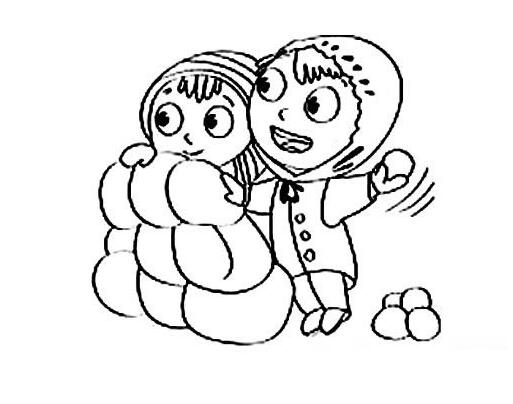 好看的人物簡(jiǎn)筆畫(huà)大全，快樂(lè)的寒假