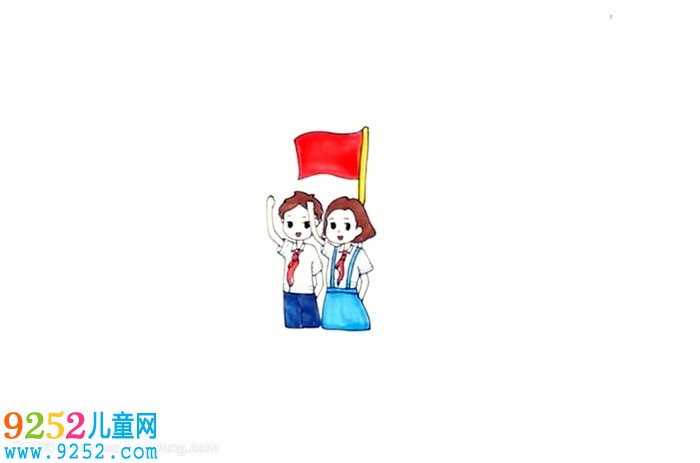 升國旗怎么畫