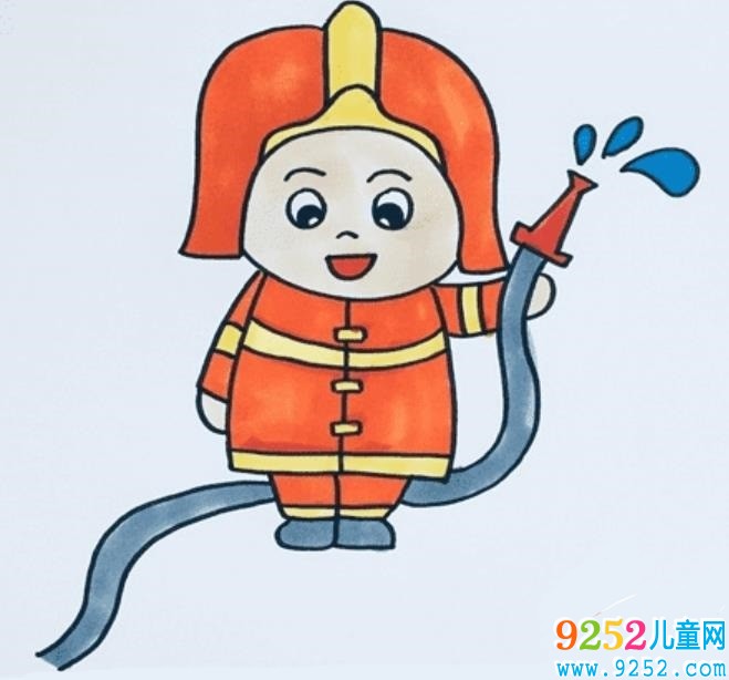 可愛的消防員<a href=http://www.inspiredelm.com/jianbihua/ target=_blank class=infotextkey>簡(jiǎn)筆畫</a>步驟