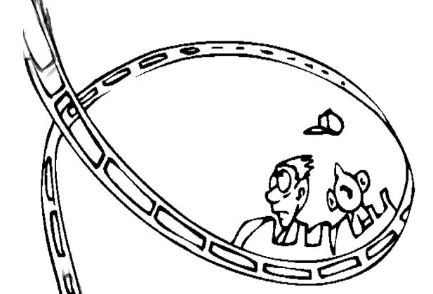 坐過(guò)山車的人簡(jiǎn)筆