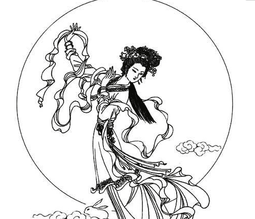 嫦娥人物簡筆畫