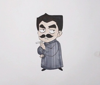 魯迅先生人物<a href=http://www.inspiredelm.com/jianbihua/ target=_blank class=infotextkey>簡筆畫</a>步驟