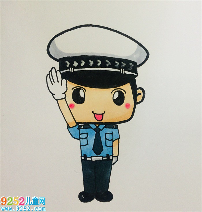 交通警察叔叔怎么畫
