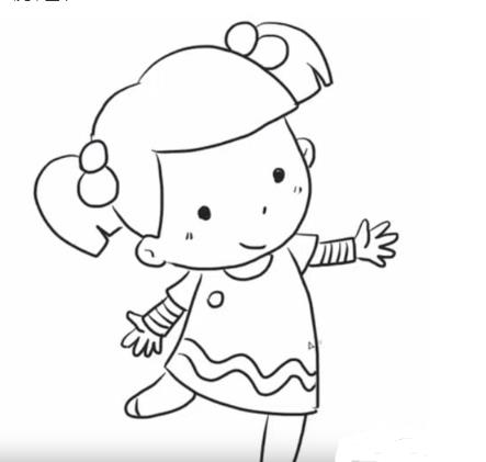 在跳舞女孩怎么畫_在跳舞女孩簡筆畫畫法步驟教程
