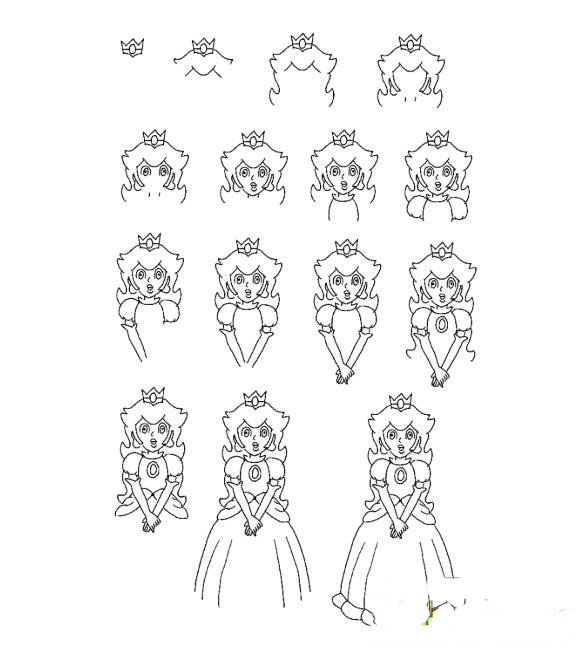 戴皇冠的公主<a href=http://www.inspiredelm.com/jianbihua/ target=_blank class=infotextkey>簡(jiǎn)筆畫</a>畫法步驟分享