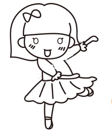 美麗跳舞女孩怎么畫_美麗跳舞女孩簡筆畫畫法步驟教程