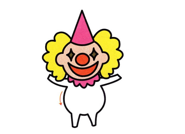 簡單的小丑彩色兒童簡筆畫