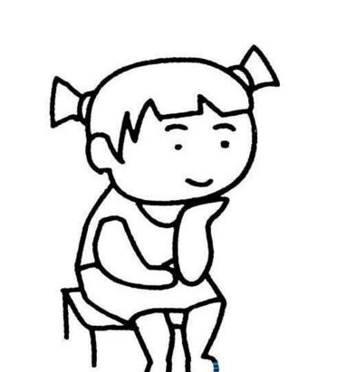 思考的小女孩