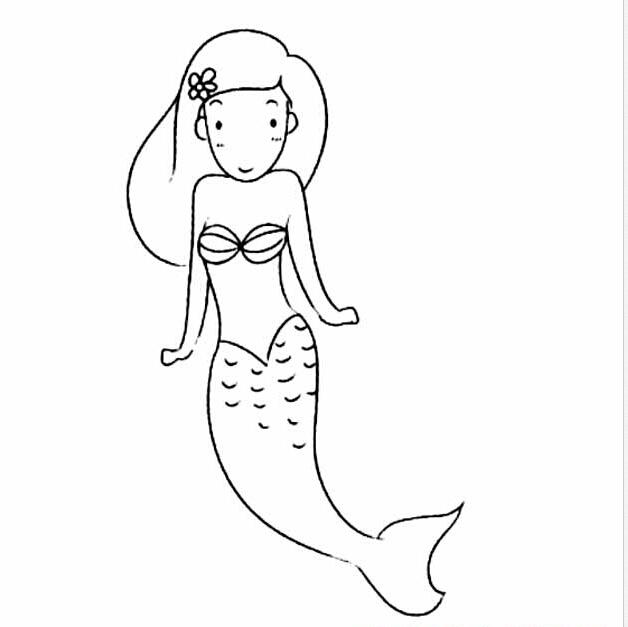 教你畫美人魚的簡筆畫教程